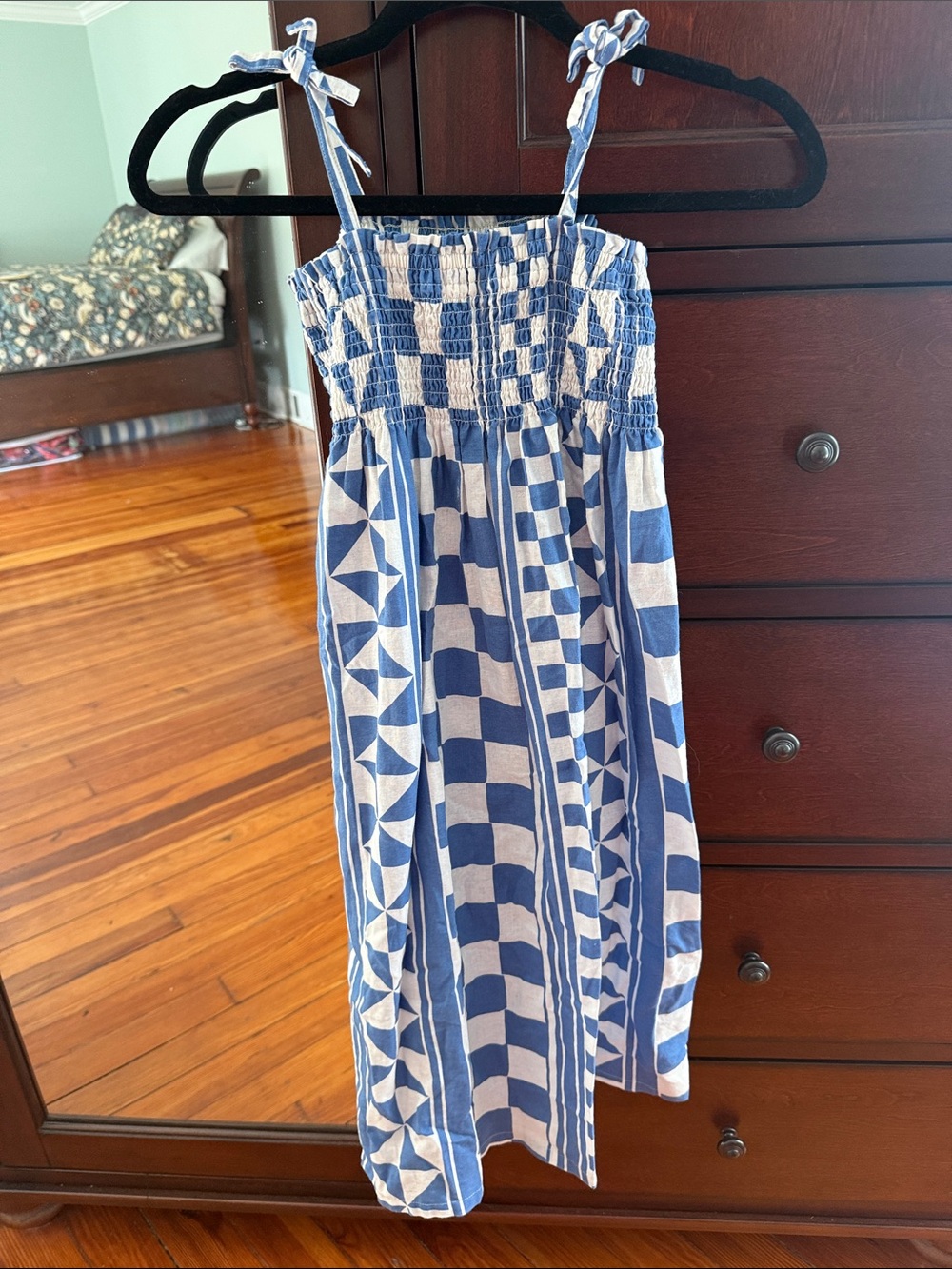 Blue and White Patterned Sundress girls size 10, Tea brand